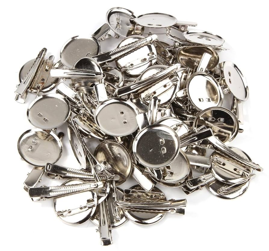 コサージュピン　　2wayクリップ Amazon.co.jp: 2WAY コサージュピン 台座 直径30mm 業務用 40個